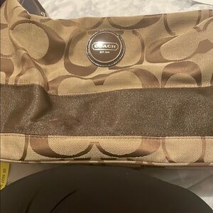 Coach Signature Brown and Tan Bag